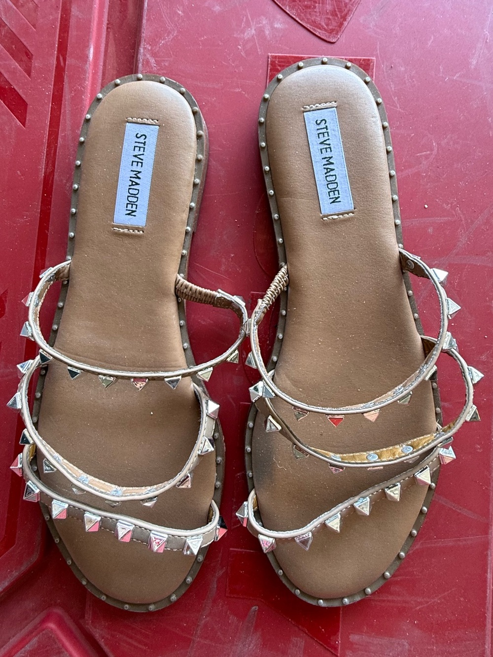Steve Madden Brown Slip-On Sandal Sole Detail